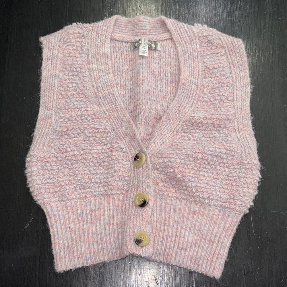 urban outfitters purple sweater vest. size xs. button up. good used condition.